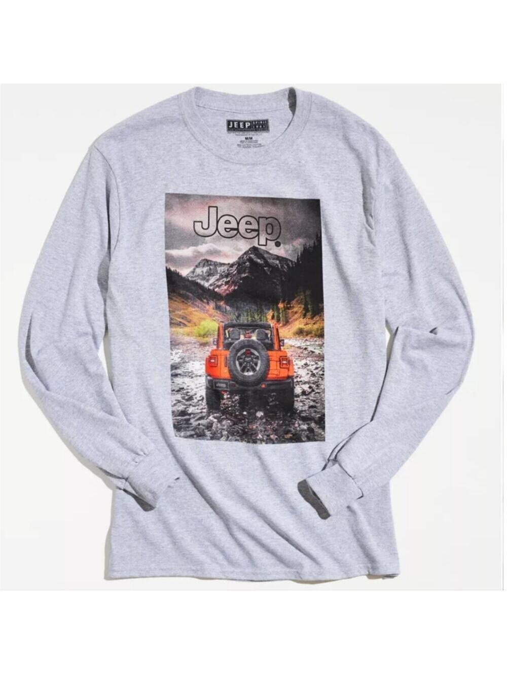 Jeep Mountain Range Large Grey Long Sleeve Tee